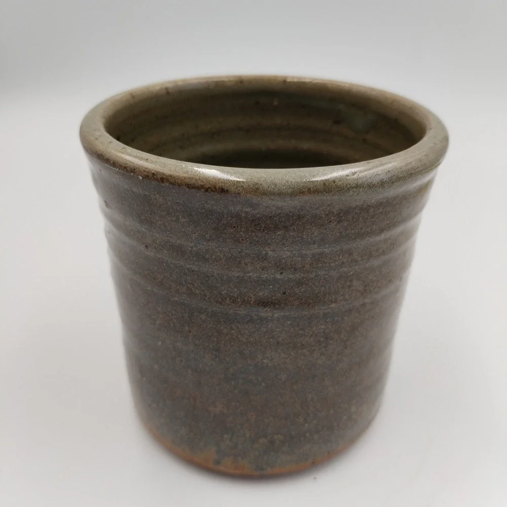 Vintage 1989 Signed Studio Pottery Tumbler Trident Mark PS 89 Stoneware Cup 4